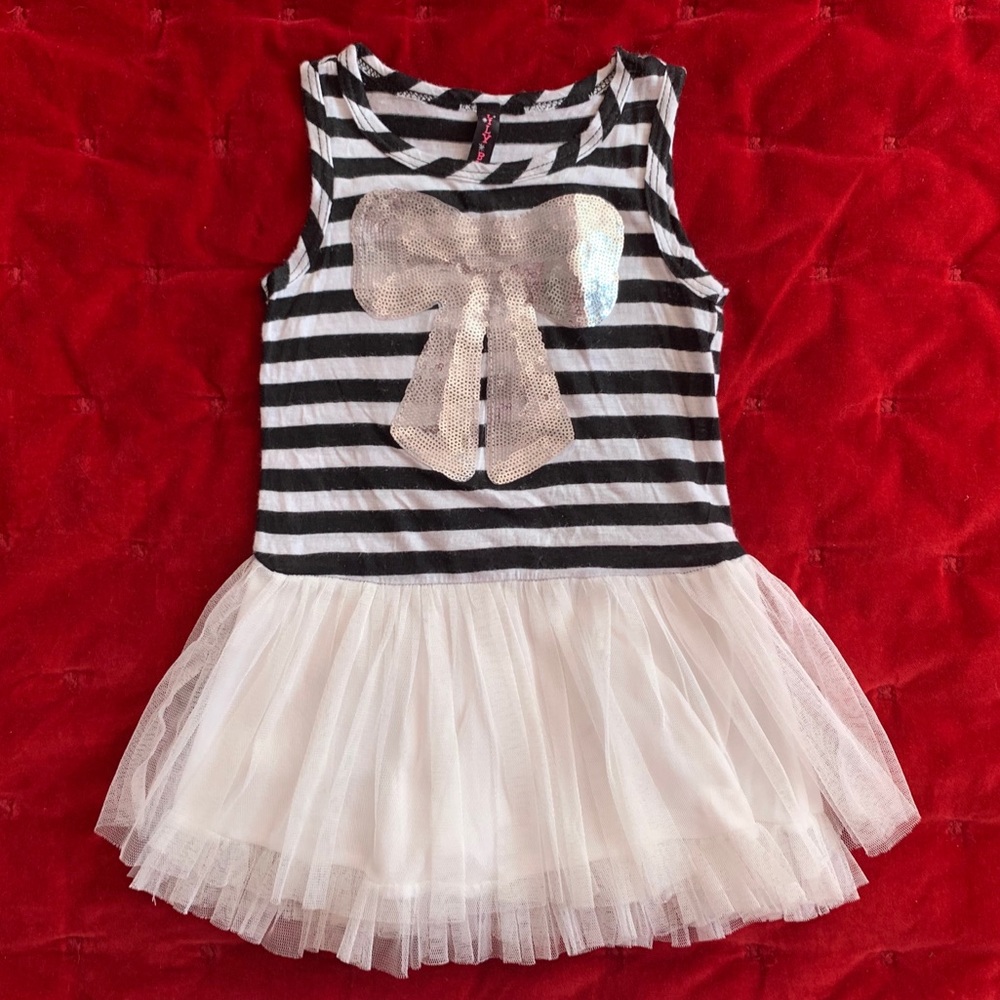 Lily Blue little girl dress sz. 2T sequin bow!